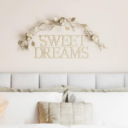 HASTINGS HOME Metal Cutout, Sweet Dreams Decorative Wall Sign 3D Word Art Décor, Modern Rustic Farmhouse 746998OWS